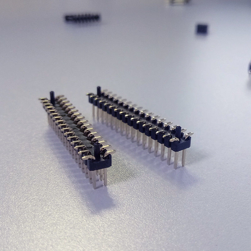 Double แถว 1.27mm ขว้าง SMT เข็มหมุด หัวข้อ ตัวเชื่อมต่อ ปลั๊กตัวเมีย 40 พิน