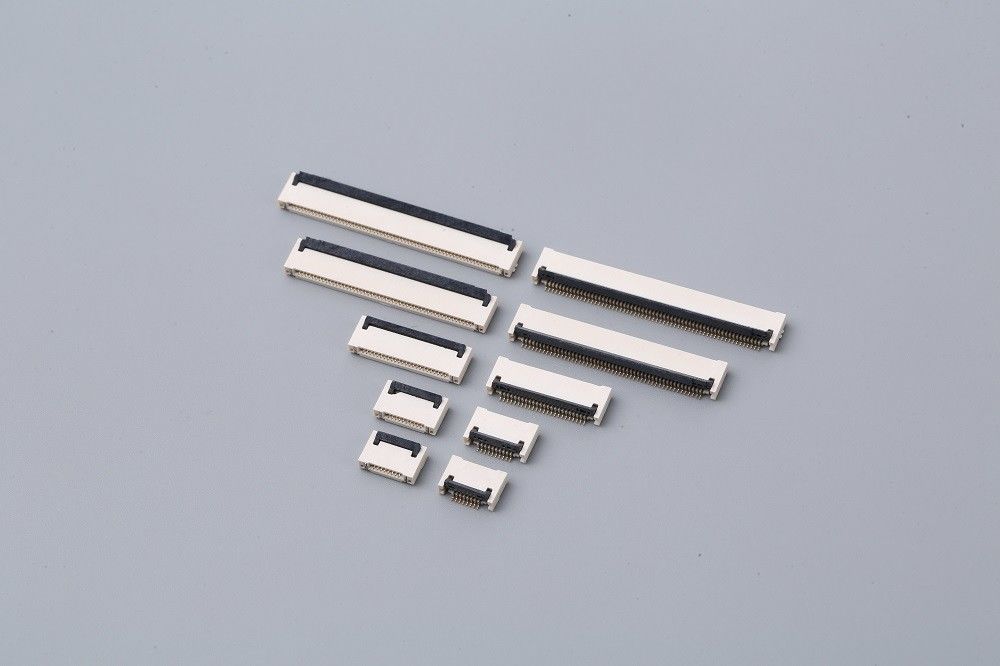 1.0 Mm ขว้าง FPC ตัวเชื่อมต่อ H2.0mm ด้านล่างติดต่อ ZIF 4 เข็มหมุด FFC ตัวเชื่อมต่อ