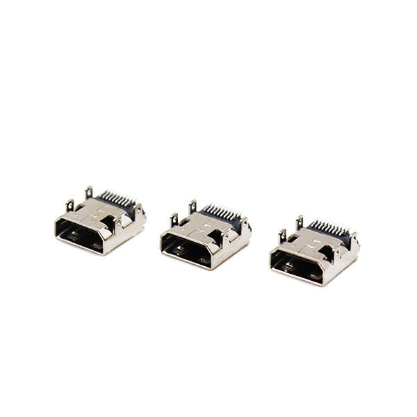 ตัวเชื่อมต่อสายเคเบิล ไมโคร HDMI ชุบทอง 19 พิน จุ่ม + SMT d ตัวเชื่อมต่อตัวเมียชนิด d