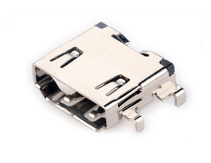 ใต้ซ็อกเก็ตบอร์ด 19 พิน จุ่ม หญิง PCB ตัวเชื่อมต่อสายเคเบิล HDMI 1.8 มม. สำหรับ TV