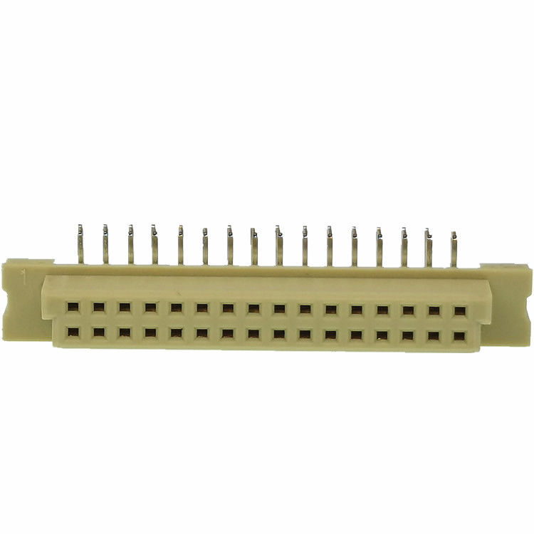 มุมขวา Din41612 PCB 2.54 มม. หัวต่อหุ้มฉนวนชาย 2 * 16 เข็มหมุด