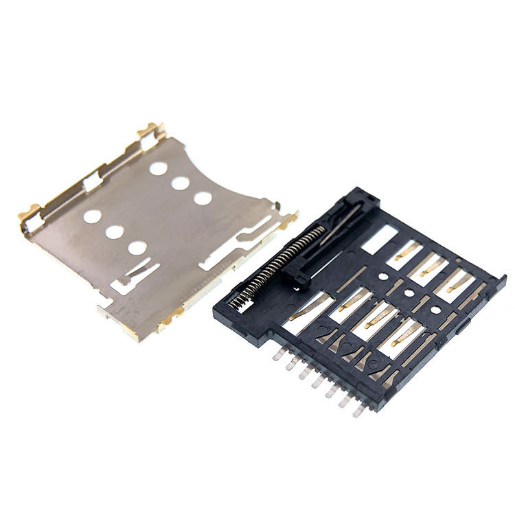 ดัน ดึง พิมพ์ ไมโคร 7p ช่องเสียบซิมการ์ดซ็อกเก็ตความสูง 1.35 มม. สำหรับ PCB