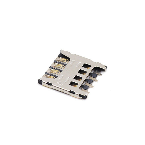 LCP 8 เข็มหมุด ไมโคร SIM การ์ด เบ้า ตัวเชื่อมต่อ กดดึง H1.8mm 5000 รอบ ความทนทาน