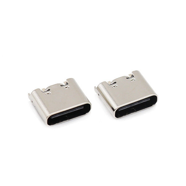 ตัวเชื่อมต่อ USB ตัวเมีย พิมพ์ C 6 ขา 180 องศา จุ่ม 3.1 มม. UL94V-0 ที่อยู่อาศัย