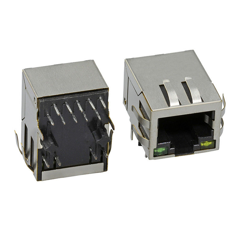 แท็บพอร์ตเดี่ยวลงตัวเชื่อมต่อ PCB RJ45 ตัวเมีย 8 ขาพร้อมตัวกรองอีเธอร์เน็ต