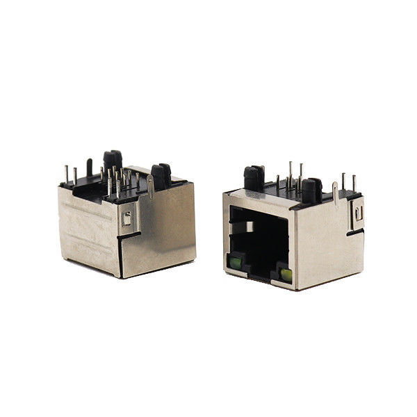 1x1 พอร์ตป้องกันแจ็คตัวเมียตัวเชื่อมต่อ 8P8C RJ45 พร้อมแจ็คโมดูลาร์ Led