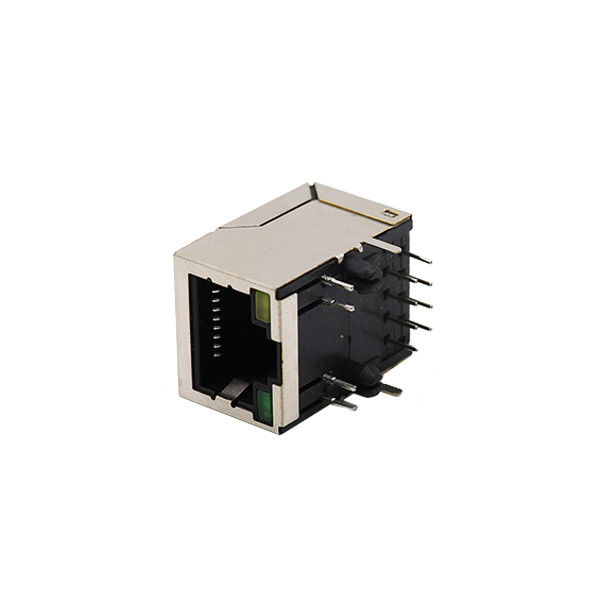 1x1 พอร์ตป้องกันแจ็คตัวเมียตัวเชื่อมต่อ 8P8C RJ45 พร้อมแจ็คโมดูลาร์ Led