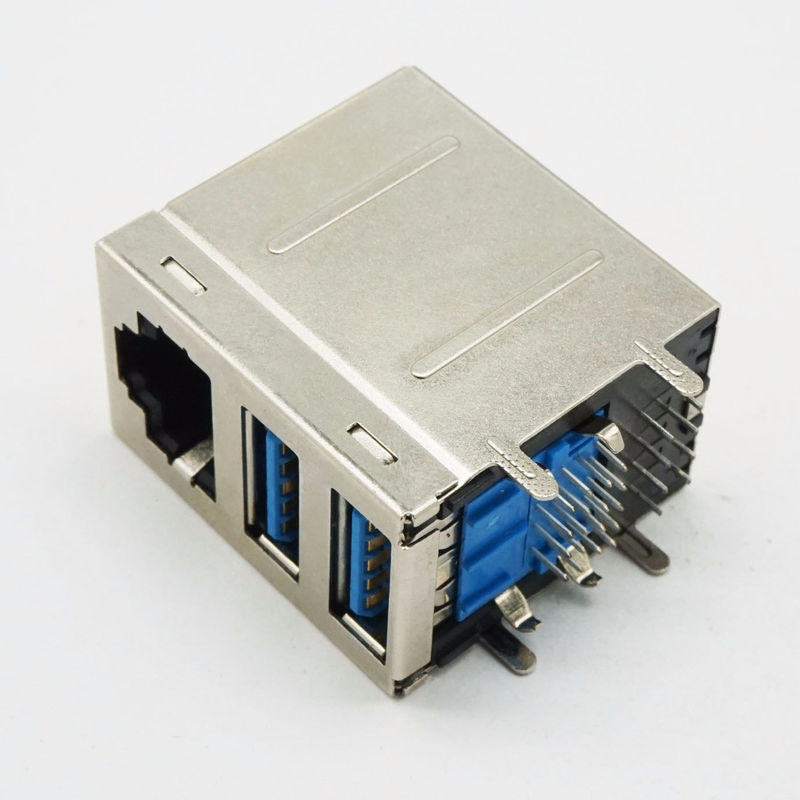 PBT Combo USB 3.0 180 องศา RJ45 ตัวเชื่อมต่อ สำหรับ LAN Ethernet Network