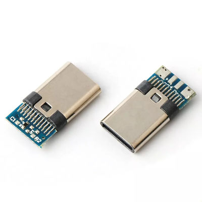 ขั้วต่อ USB TYPE C ปลั๊ก 24 พิน 4 แกนลวดบัดกรีพร้อมซ็อกเก็ตชาย PCB
