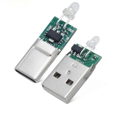 สายเชื่อม USB ประเภท C เพศชายด้วยไฟ LED สําหรับ SAMSUNG HUAWEI